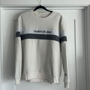 Calvin Klein Jeans Cream and Black Crewneck